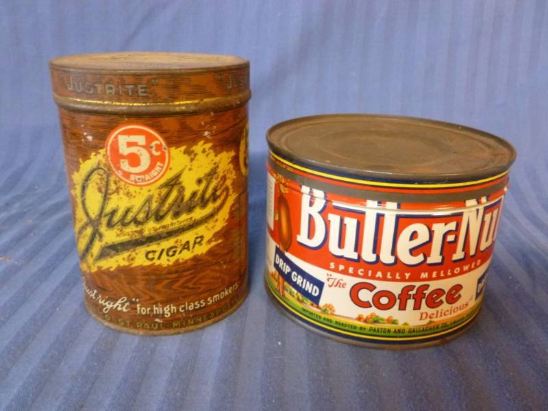 lot 62 image: Vintage Metal Containers
