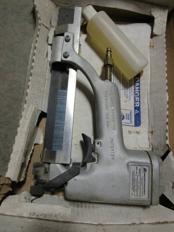lot 55 image: Paslode Crown Stapler  Box Of Staples
