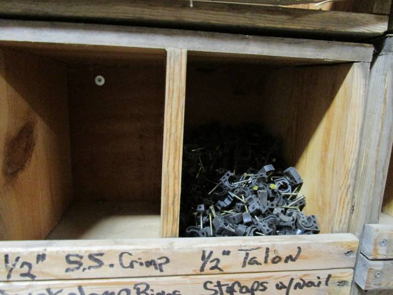 lot 116 image: 8x6x1 Wooden Wall Organizer  Contents (see pics)