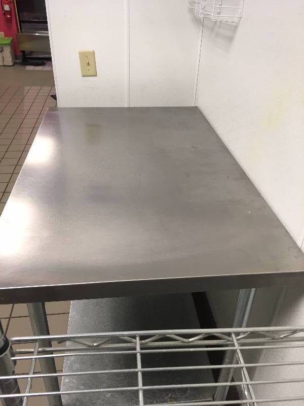 lot 55 image: STAINLESS STEEL PREP TABLE, NSF CERTIFIED