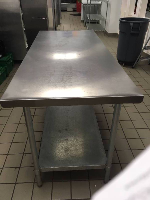 lot 56 image: STAINLESS STEEL PREP TABLE, NSF CERTIFIED