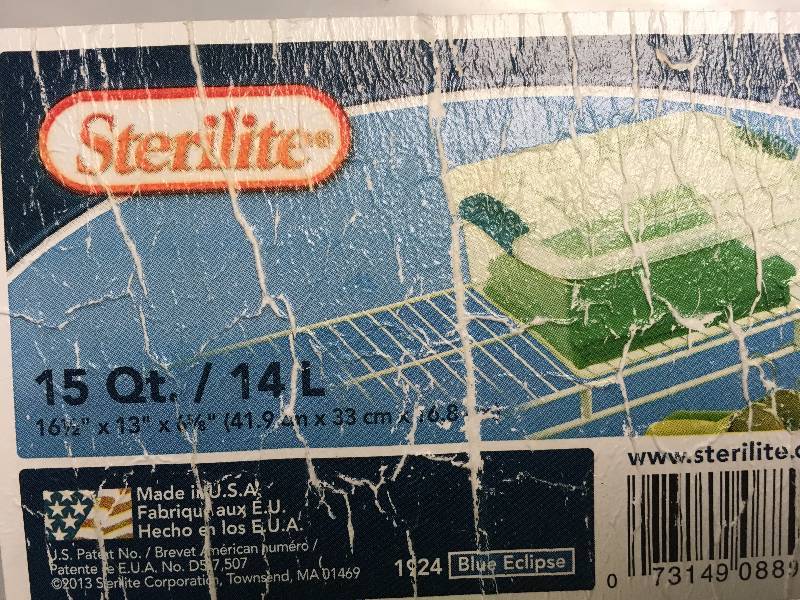 lot 79 image: (5) STERILITE  PLASTIC TOTES AND LIDS