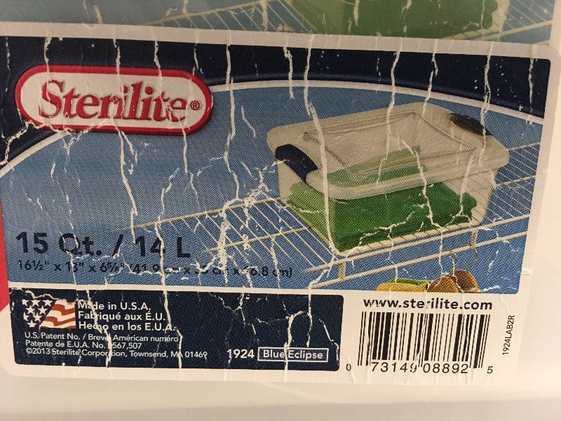 lot 81 image: (6) STERILITE  PLASTIC TOTES AND LIDS