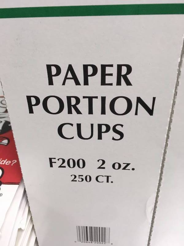 lot 90 image: 1500 GENPAK (NEW) 2 OZ PAPER PORTION CUPS, 200 PAPER BAGS