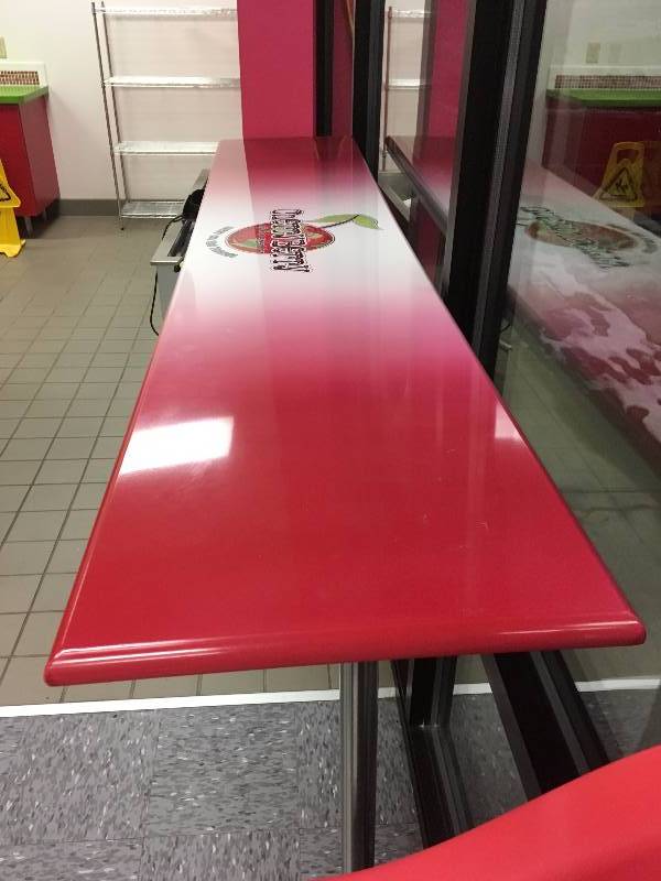 lot 36 image: BAR TOP WITH LEGS