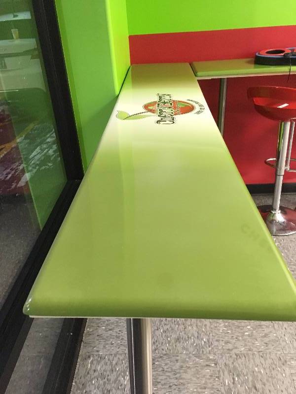 lot 38 image: BAR TOP WITH LEGS
