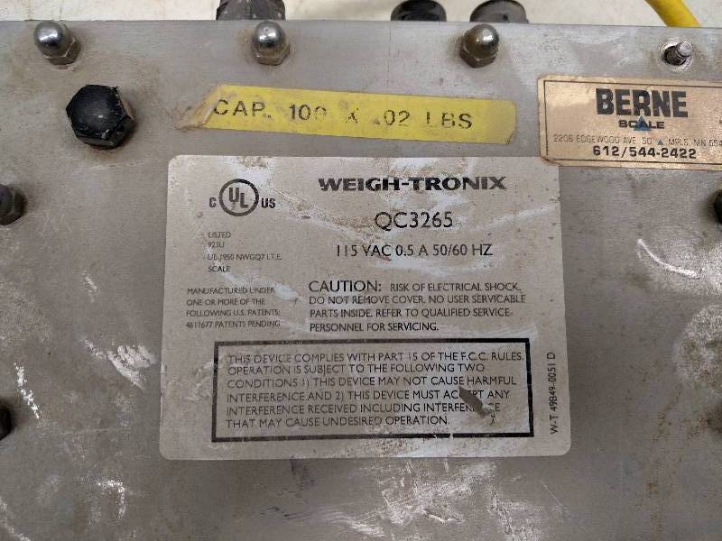 lot 17 image: Weigh-Tronix QC3265 100 lb. Digital...