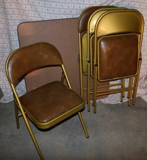Card Table and Folding Chairs