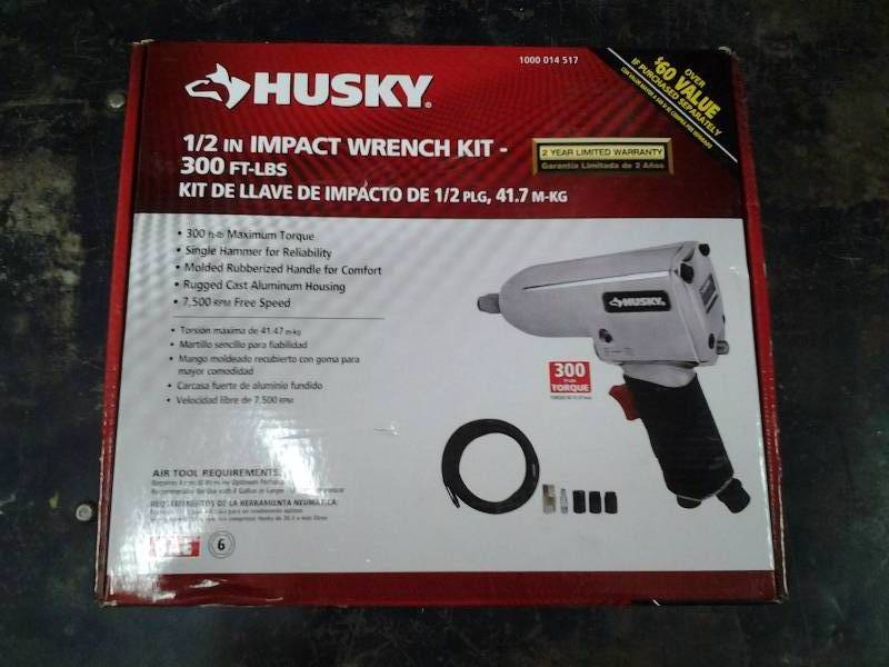 lot 10 image: Husky 12 Inch Impact Wrench Kit (Looks New)
