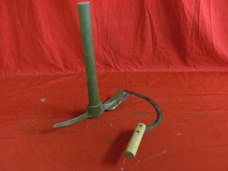 hand sythe ,pick axe