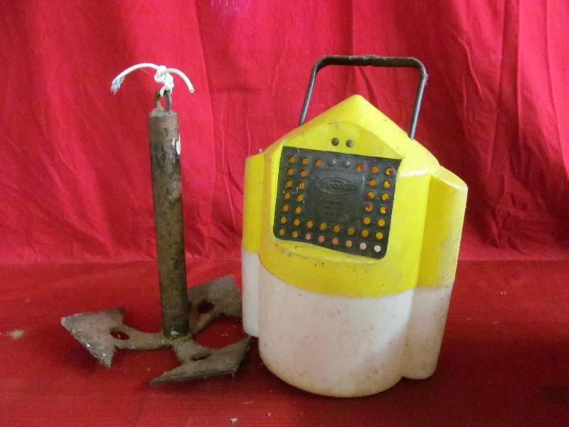 minnow bucket, boat anchor