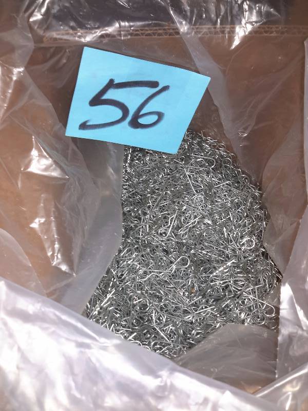 lot 56 image: Box of 100s of small hairpin cotter pins