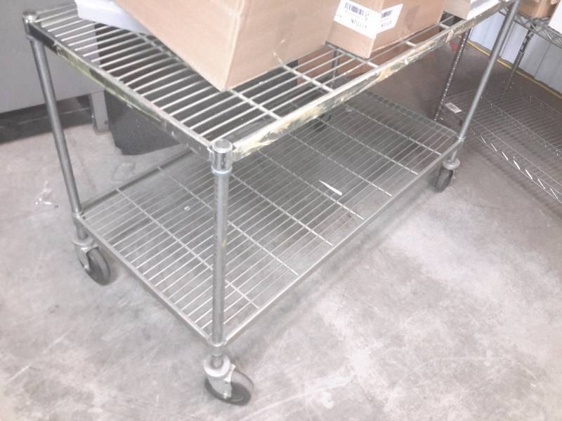 lot 43 image: Polished metal rolling cart
