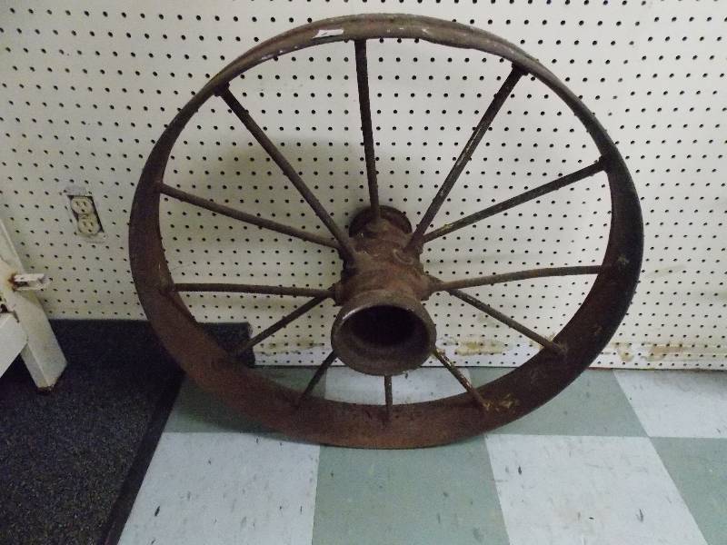 lot 60 image: Steel Wagon Wheel