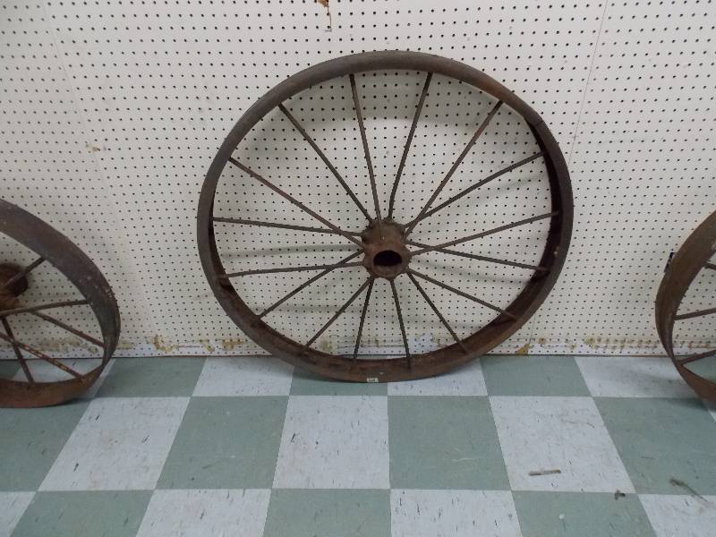lot 61 image: Steel Wagon Wheel