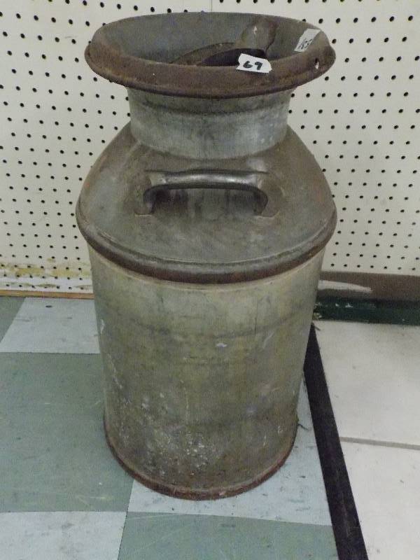 lot 69 image: Vintage Metal Cream Can