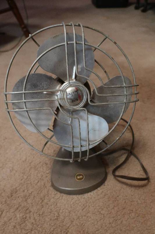 VINTAGE METAL FAN, WORKS KM JACK FROST BRAND