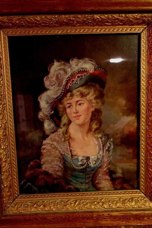 ANTIQUE PICTURE FRAME AND PICTURE, VERY BEAUTIFUL. 28X 32