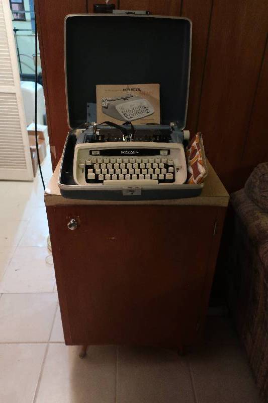 CABINET AND TYPEWRITER IN CASE
