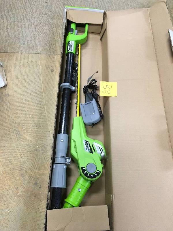 lot 33 image: Earthwise Lawn Equipment 17 in. 24-Volt Cordless Lithium-Ion Hedge Trimmer -Open Box Never Used