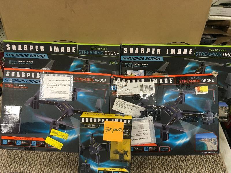 Sharper Image Streaming Drone Lot Of 5 Open Box Kx Real Deal