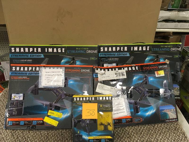 lot 38 image: Sharper Image Streaming Drone - Lot of 5 - Open Box