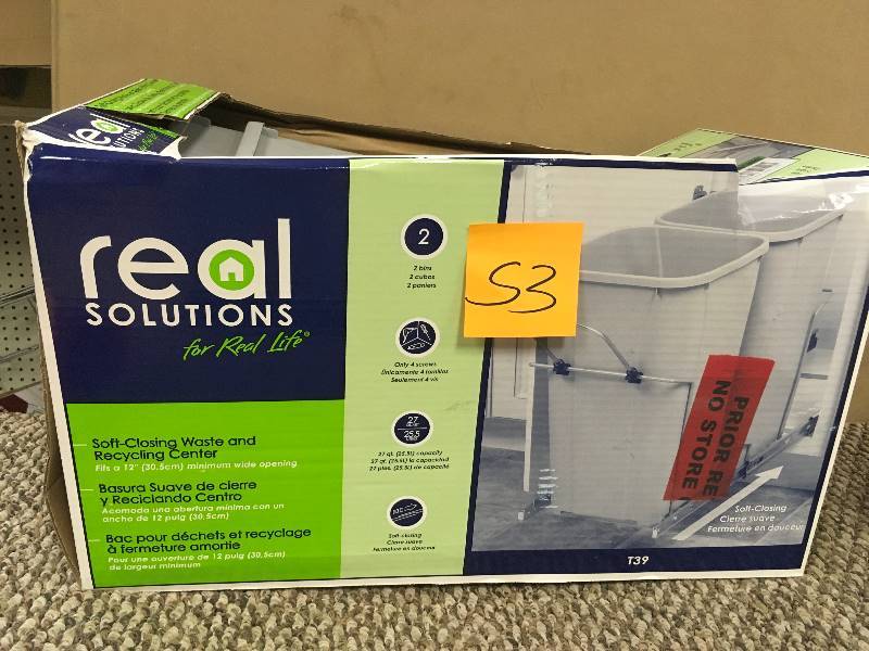 lot 53 image: Real Solutions Self Closing Waste and Recycling Center - Open Box Never used
