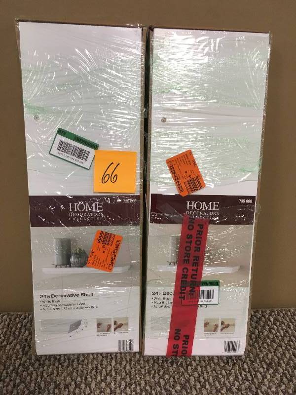 lot 66 image: Home Decorators Collections 24 in Decorative Shelf - Lot of 2 - Open Box