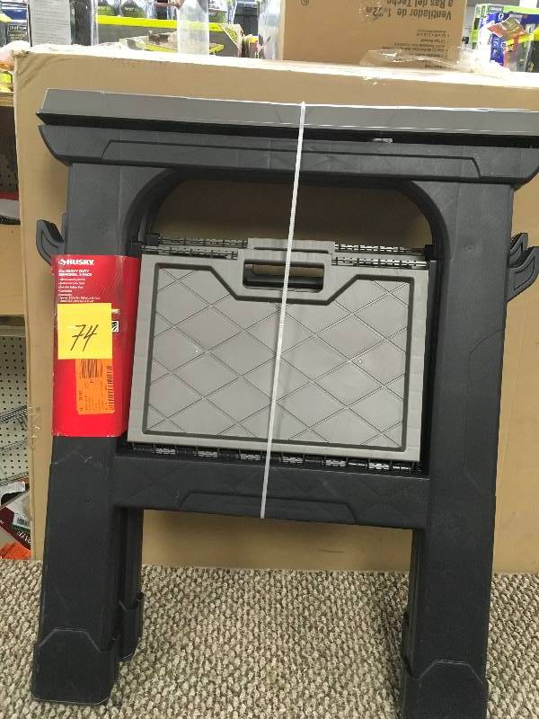 lot 74 image: Husky Heavy Duty 27.3 in Folding Sawhorse - Open Box