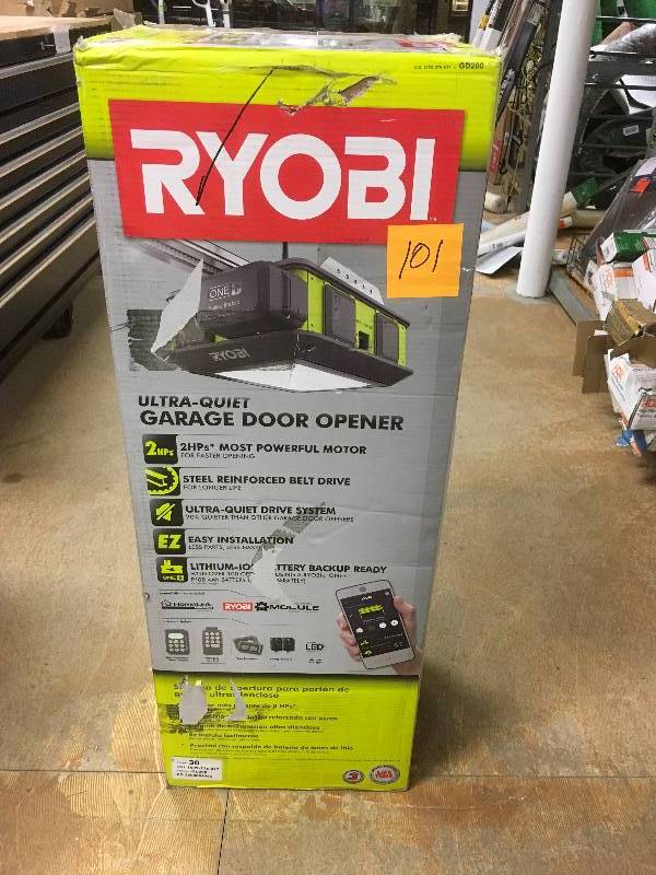 lot 101 image: Ryobi Ultra-Quiet Garage Door Opener - Open Box never used