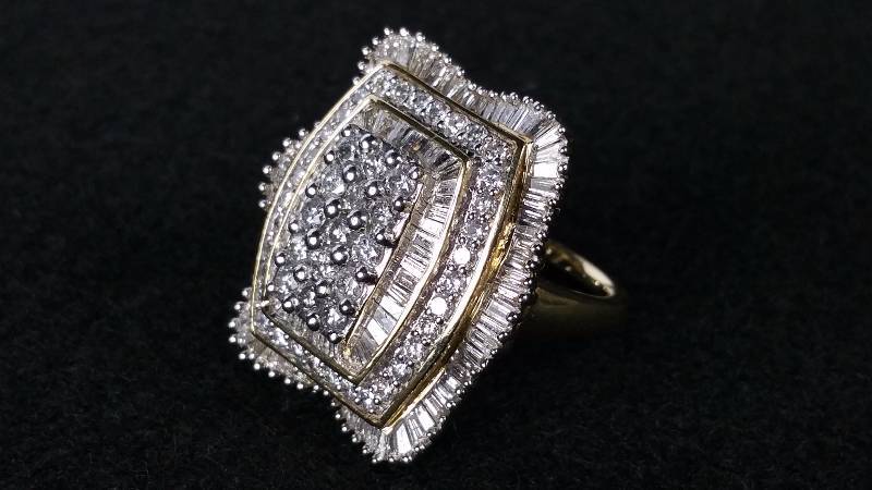 lot 2 image: Genuine Diamond 14k Gold Ring - $12,450 Retail