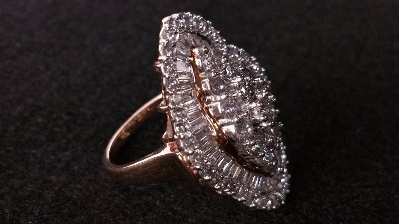 lot 4 image: Genuine Diamond Ring in 10k Rose Gold - $10,250 Retail