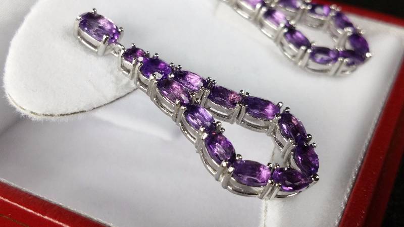 lot 13 image: Amethyst Earrings