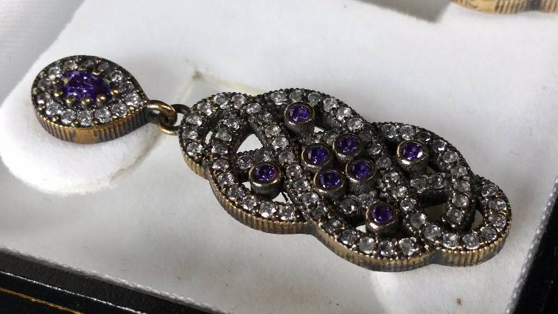 lot 112 image: Amethyst Earrings