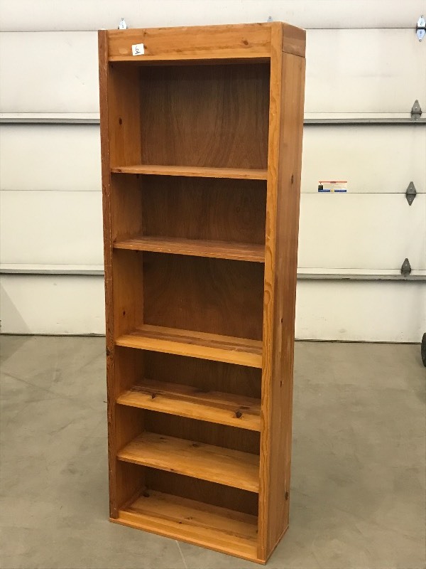 lot 6 image: 12x30x85 Wooden Book Shelf ...