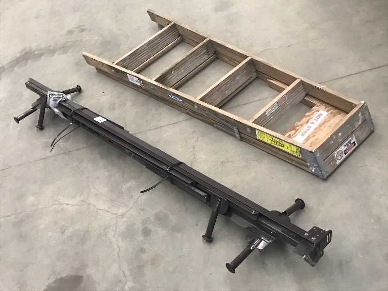 lot 31 image: (1) Steel Bed Frame & (1) Werner 6f...