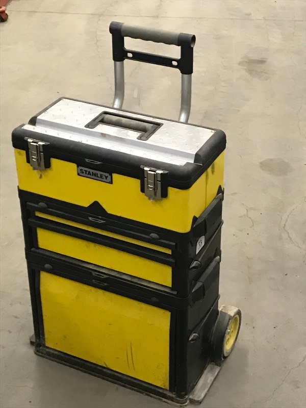 lot 33 image: Stanley Deluxe Rolling 3-Piece Tool...