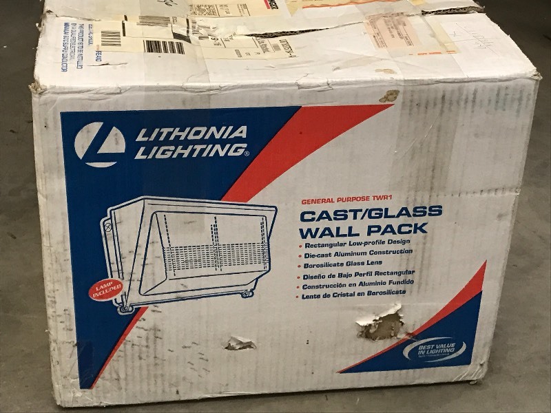 lot 62 image: New Lithonia CastGlass Wall Pack L...