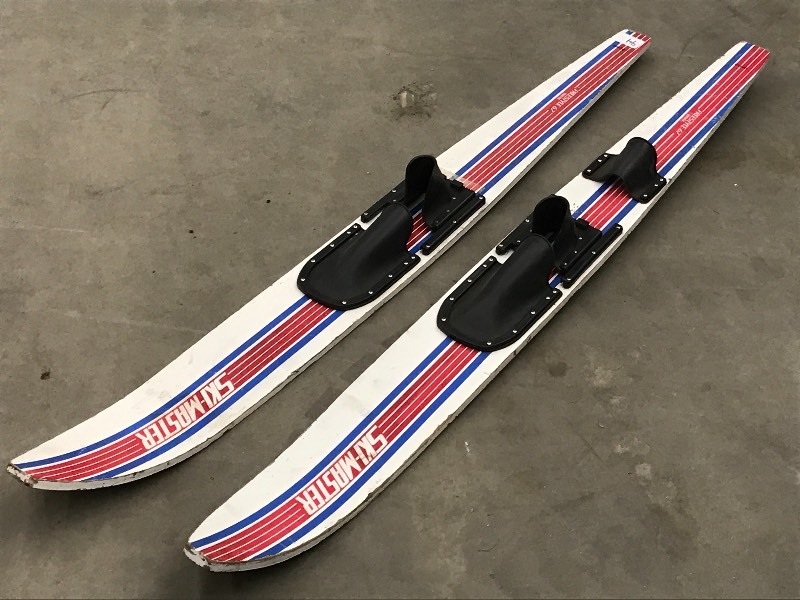 lot 94 image: Pair Of Vintage Ski-Master Wooden W...