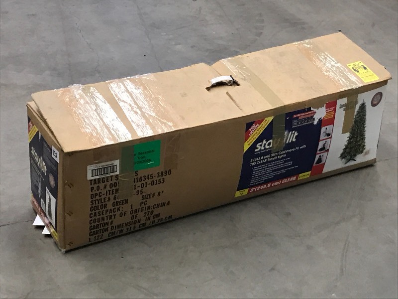 lot 132 image: Slim Cashmere Fir 8ft Pre-Lit Chris...