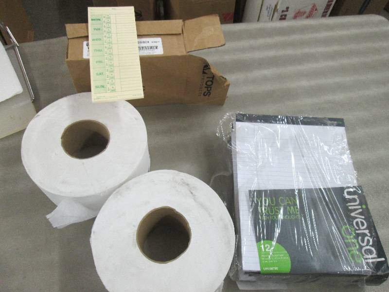lot 50 image: 2 Large Toilet Tissue, Box of Time ...