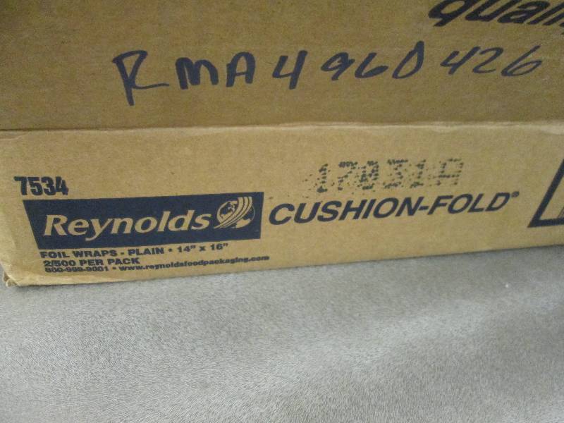 lot 55 image: Box of 2-500pk Reynolds Foil Wraps ...