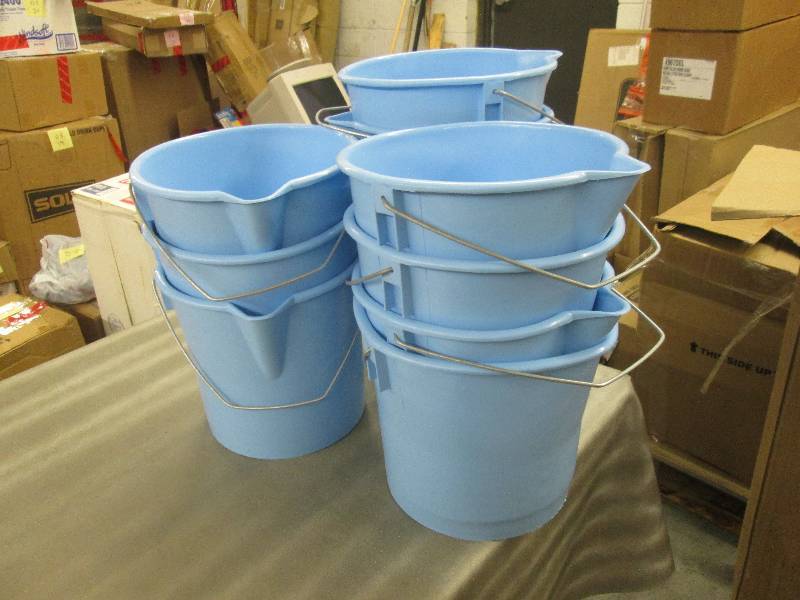 lot 59 image: Lot of 11 Blue Scrub Buckets...