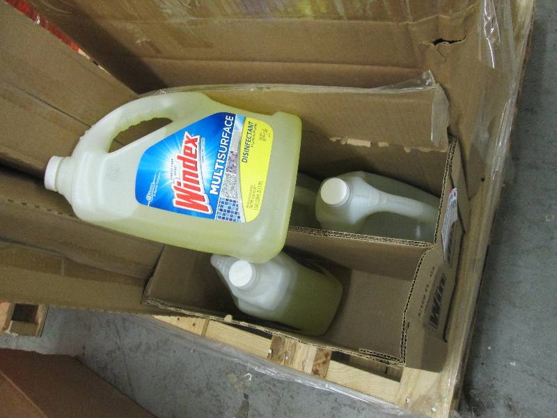 lot 61 image: Lot of 4 Gallons Windex Multisurfac...