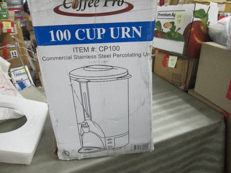 lot 102 image: Coffee Pro 100 Cup Perculating Urn ...