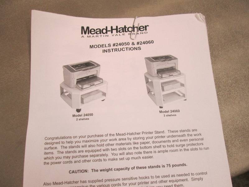 lot 106 image: Mead-Hatcher 24060 3-Shelf Mobile P...