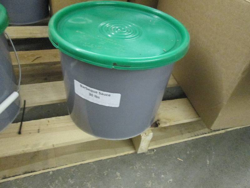 lot 144 image: 30 lbs Barbecue Sauce...