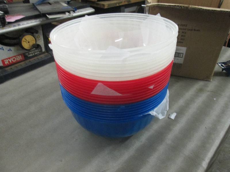 lot 227 image: Lot of 24 Large Plastic Bowls 11.75...