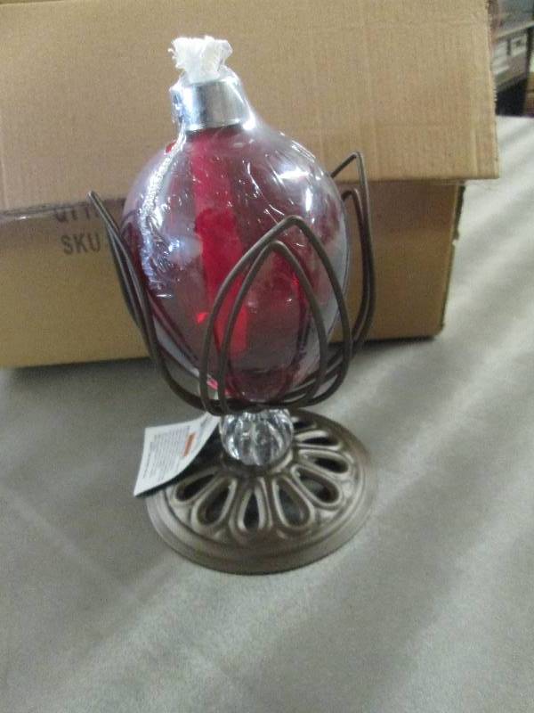 lot 325 image: Lot of 6 Sunergy Red Lotus Glass Ta...