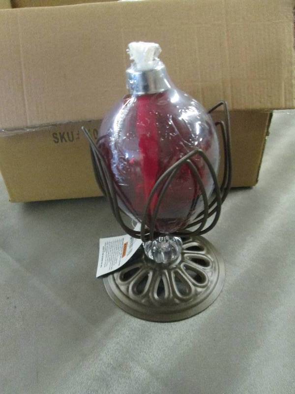 lot 326 image: Lot of 6 Sunergy Red Lotus Glass Ta...